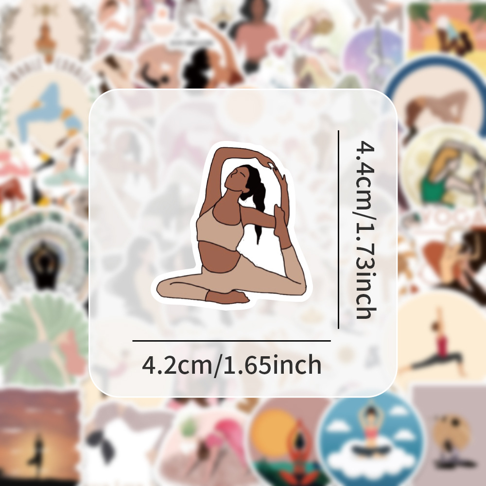 Kids Yoga Toys - 60PCS 미적 요가 스티커 Boho 필라테스