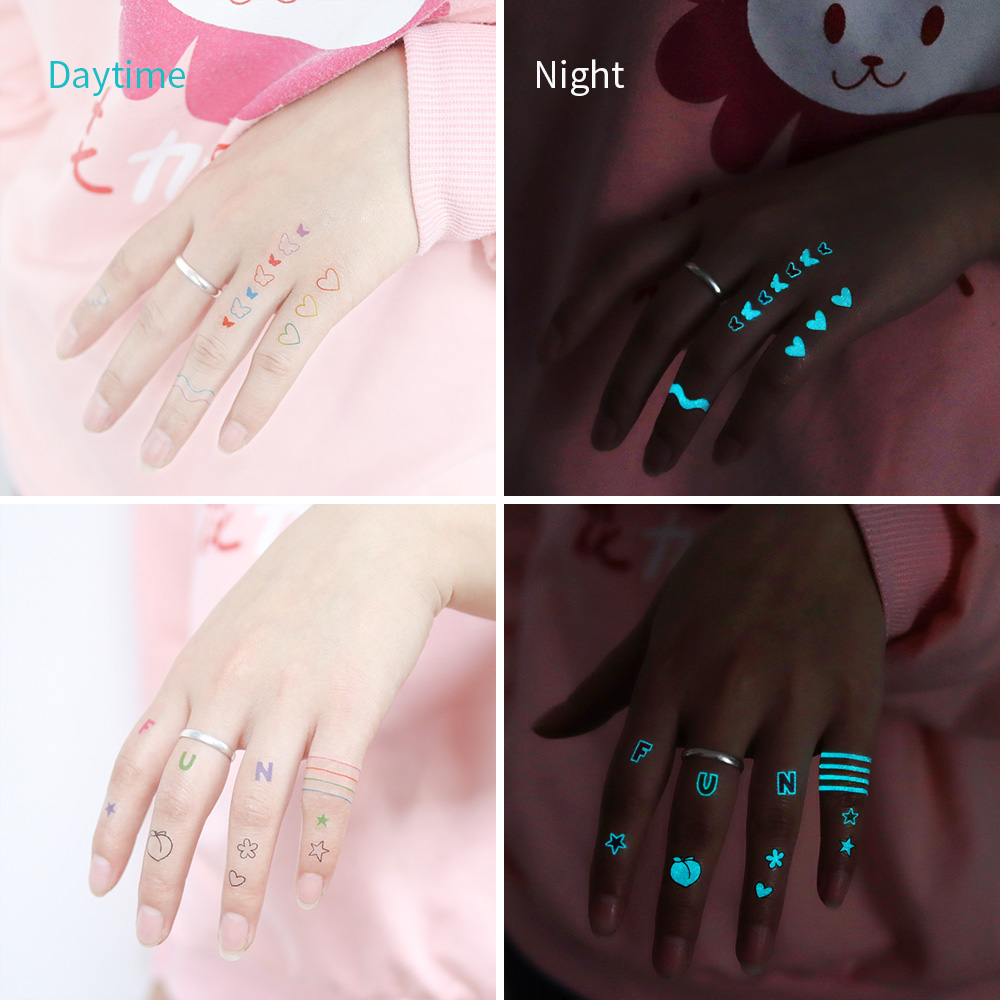 야광 타투 스티커 12개 - 야간 파티용 UV 반응형  - Glow In Dark Stars 리뷰 및 가격