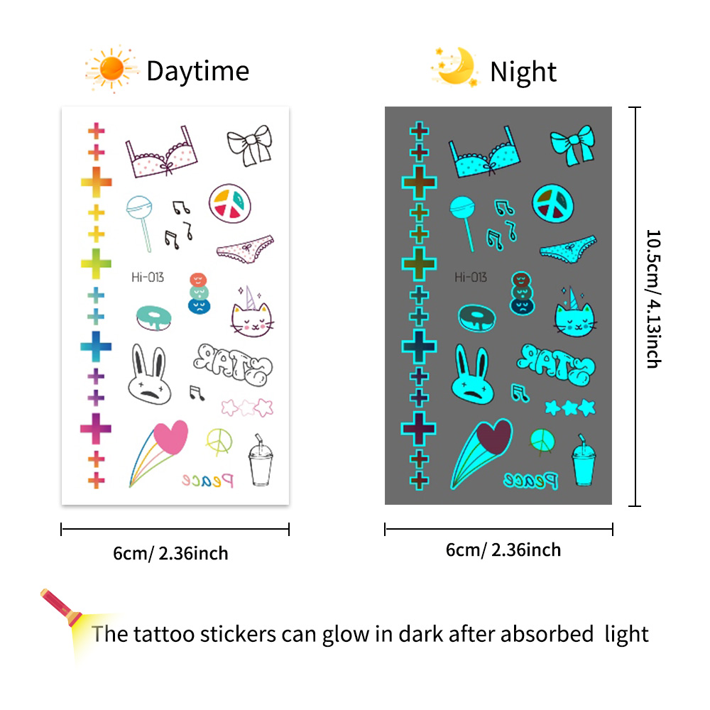 야광 타투 스티커 12개 - 야간 파티용 UV 반응형  - Glow In Dark Stars 리뷰 및 가격
