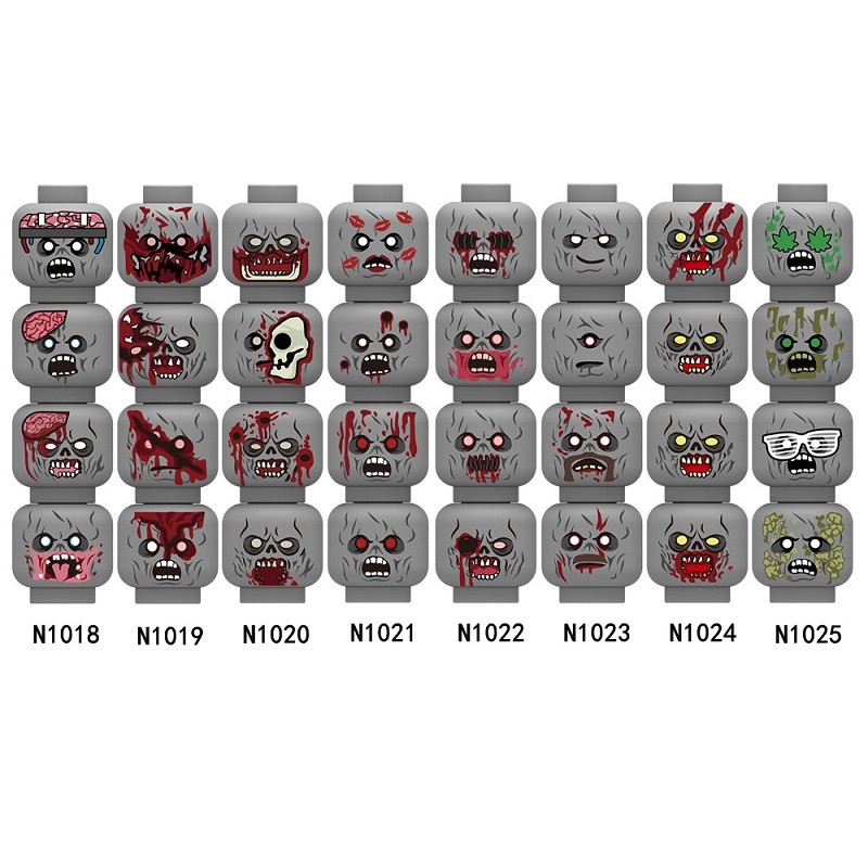 할로윈 좀비 해골 괴물 얼굴 머리 피규어 표정 빌딩 블 - Kids Zombie Toys 리뷰 및 가격