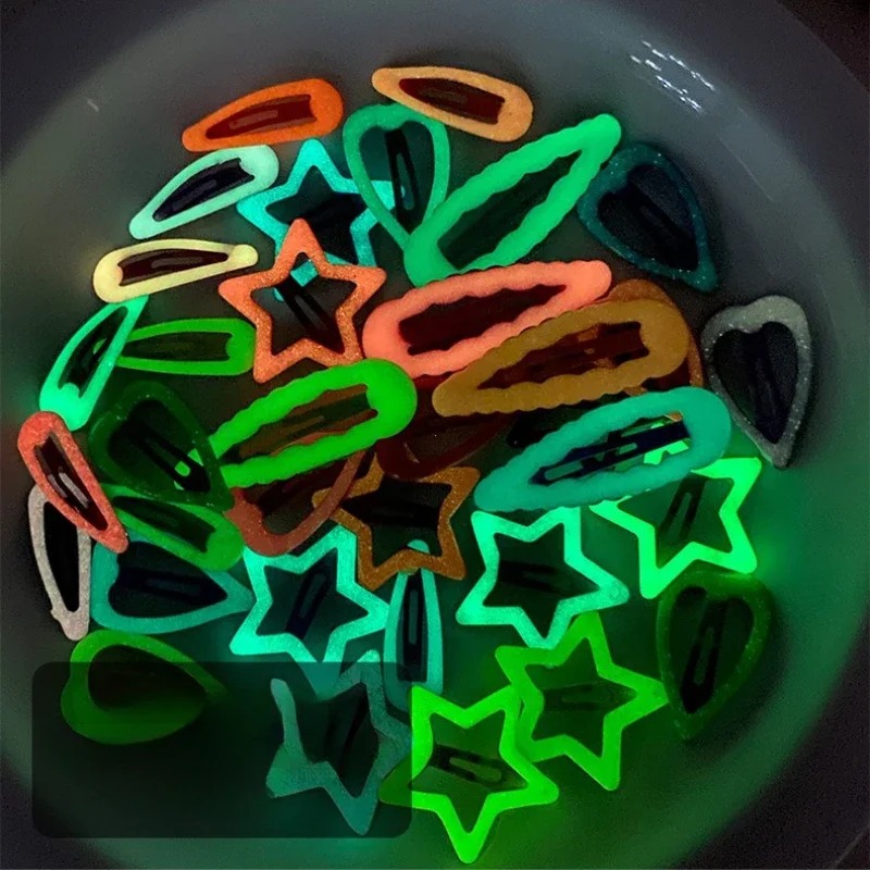 10pcs 어둠 속에서 빛나는 다채로운 별 하트 머리핀 - Glow In Dark Stars 리뷰 및 가격