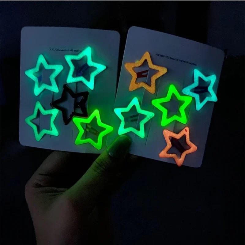10pcs 어둠 속에서 빛나는 다채로운 별 하트 머리핀 - Glow In Dark Stars 리뷰 및 가격