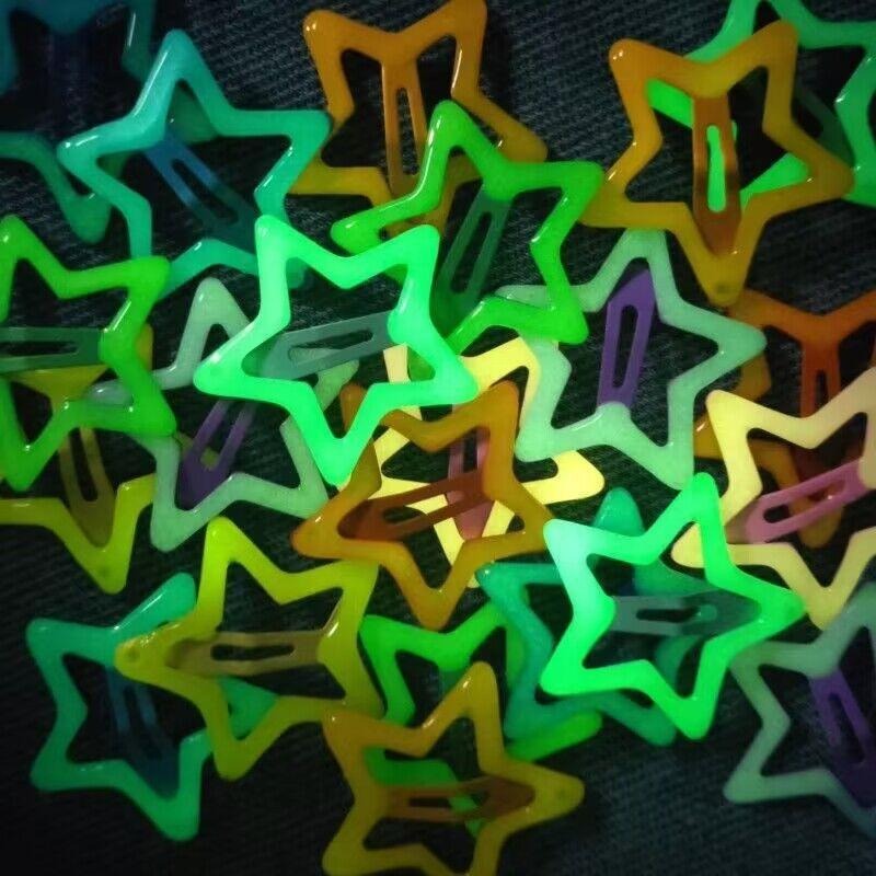 10pcs 어둠 속에서 빛나는 다채로운 별 하트 머리핀 - Glow In Dark Stars 리뷰 및 가격