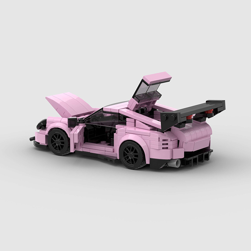 핑크 911 GT3 Rs 스포츠 속도 레이싱 카 Moc - Kids Toys Exhibition 리뷰 및 가격