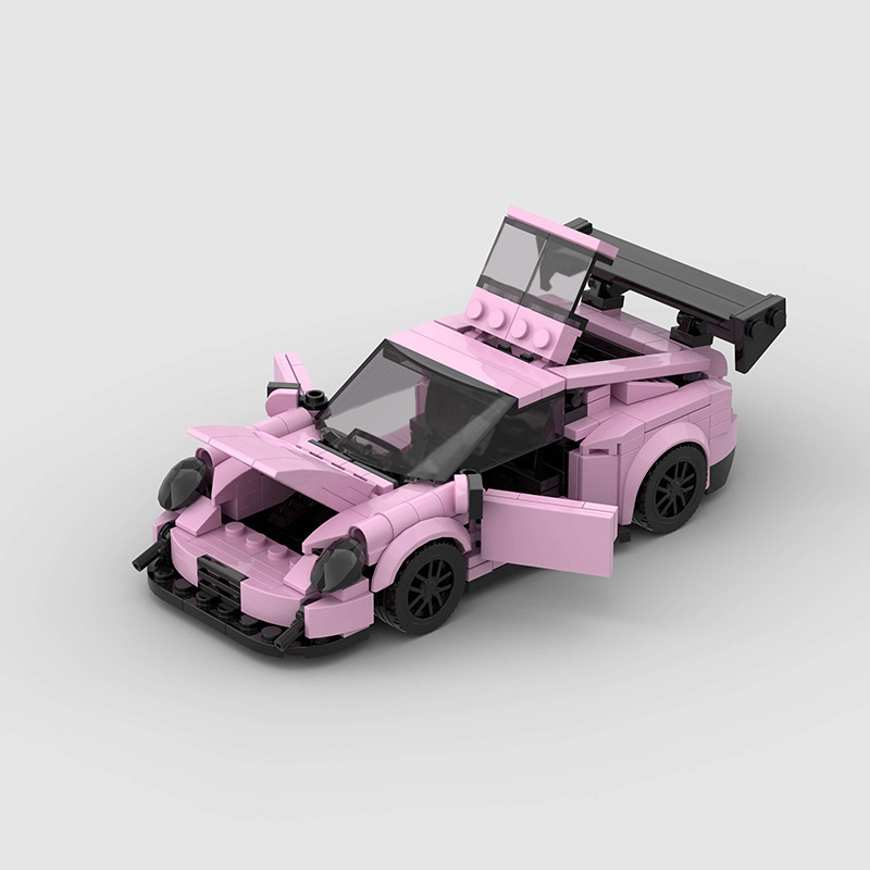 핑크 911 GT3 Rs 스포츠 속도 레이싱 카 Moc - Kids Toys Exhibition 리뷰 및 가격