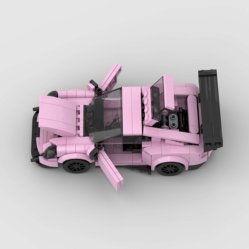 핑크 911 GT3 Rs 스포츠 속도 레이싱 카 Moc - Kids Toys Exhibition 리뷰 및 가격