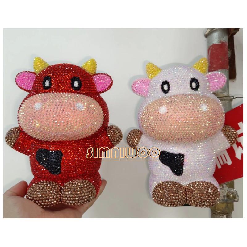 DIY 라인석 아트 암소 인형 장난감, 동전 보관, 어 - Kids Toys Exhibition 리뷰 및 가격