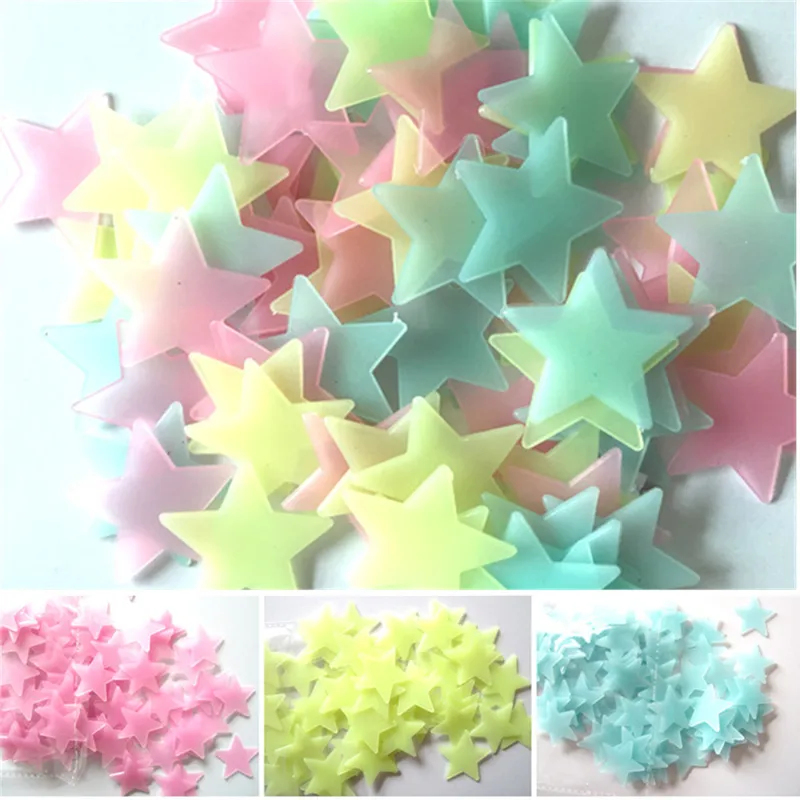100pcs 형광 어둠 속에서 빛나는 별 벽 스티커 어 - Glow In Dark Stars 리뷰 및 가격