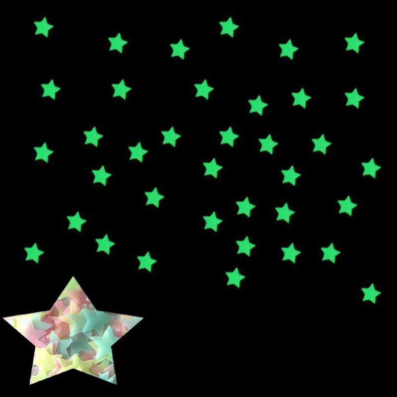 100pcs 형광 어둠 속에서 빛나는 별 벽 스티커 어 - Glow In Dark Stars 리뷰 및 가격