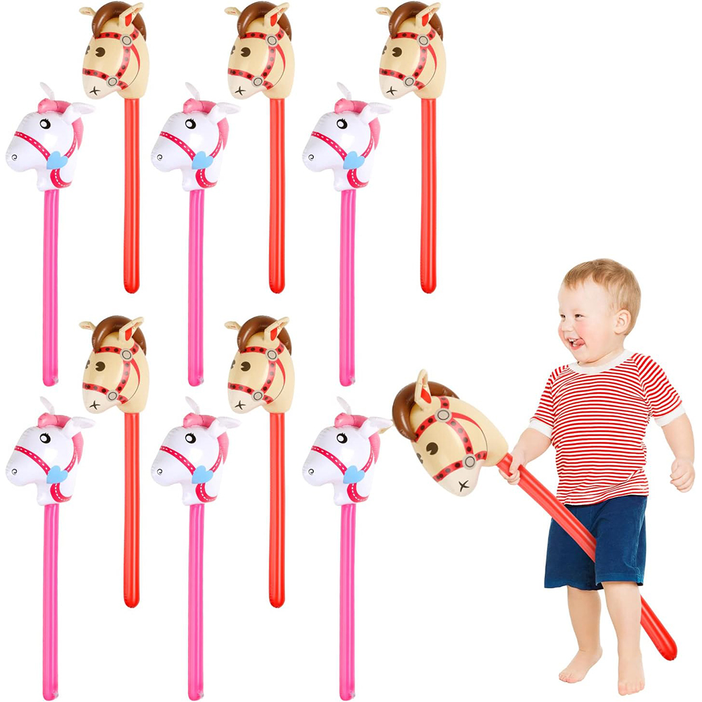 2Pcs 말 머리 스틱 풍선 풍선 PVC 유니콘 조랑말 - Kids Toys Horse 리뷰 및 가격