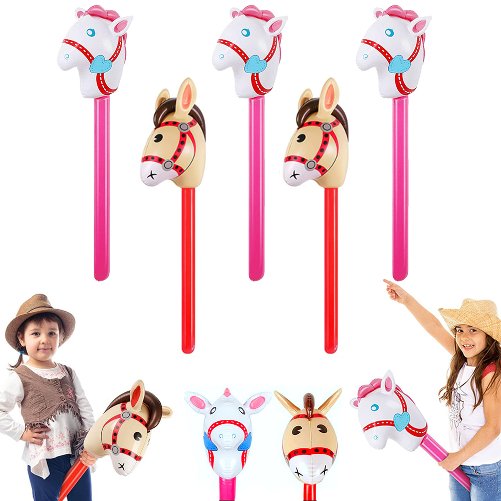 2Pcs 말 머리 스틱 풍선 풍선 PVC 유니콘 조랑말 - Kids Toys Horse 리뷰 및 가격