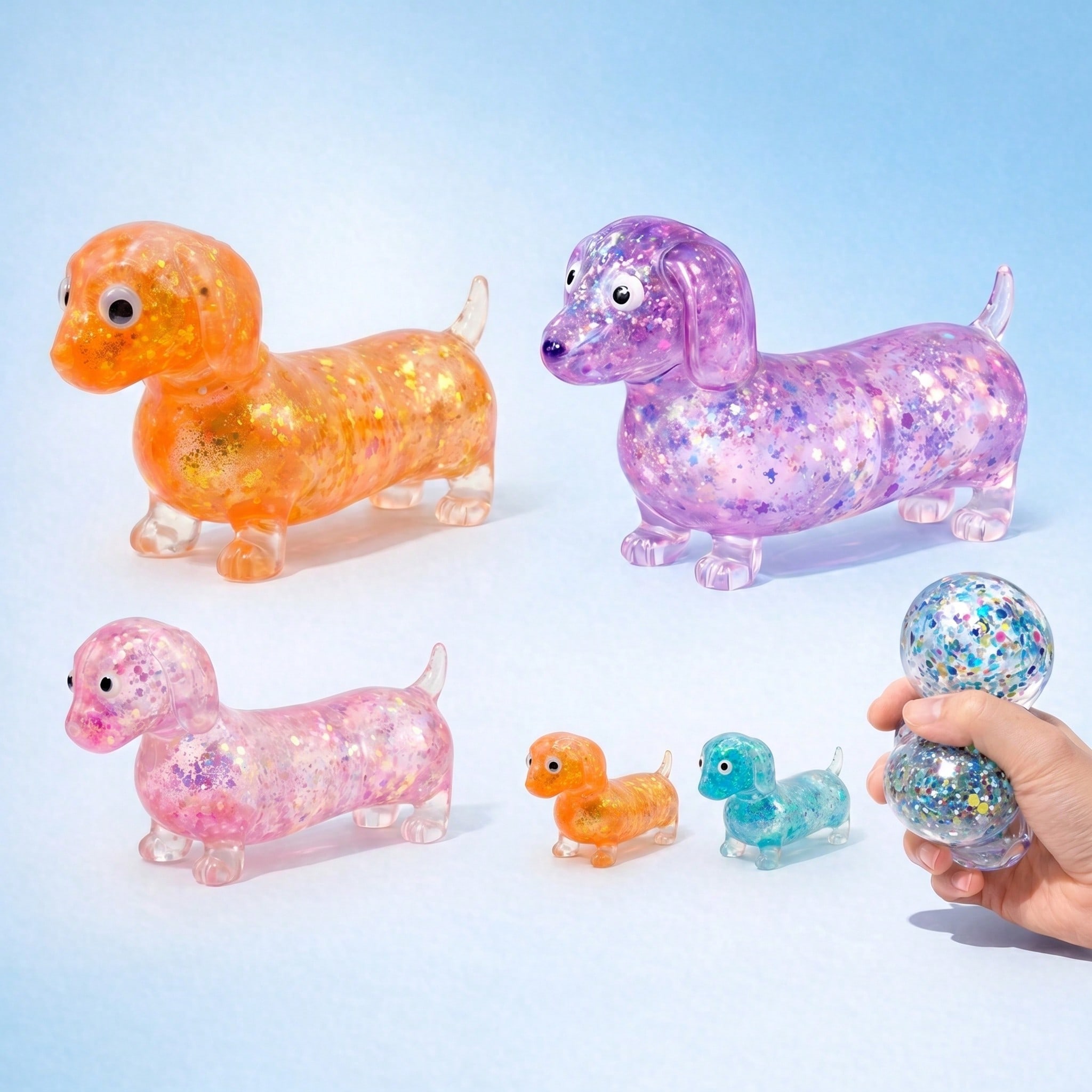 1개입 투명 컬러풀 닥스훈트 스퀴즈 장난감, 소시지 강 - Kids Toys Dog 리뷰 및 가격