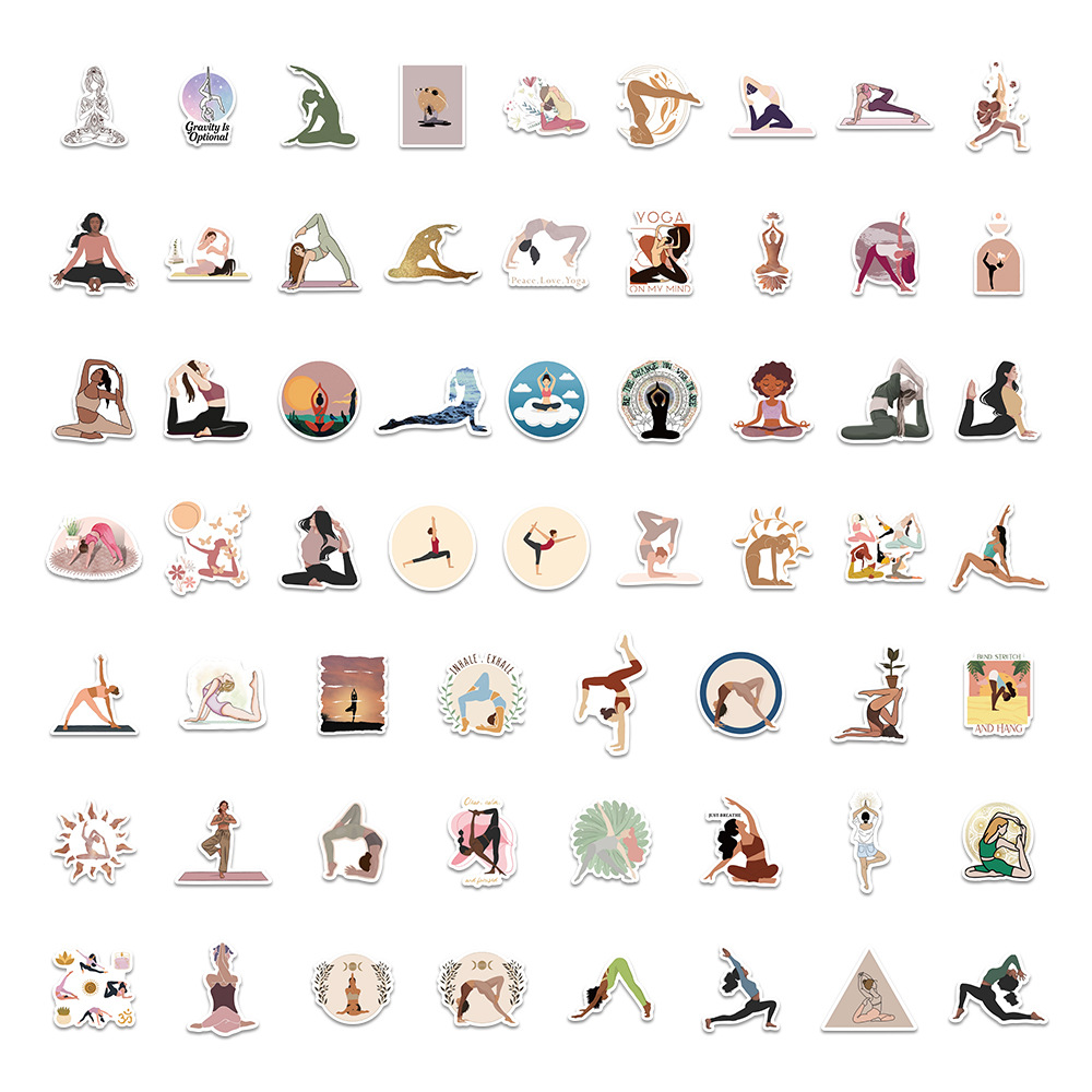 60PCS 미적 요가 스티커 Boho 필라테스 피트니스 - Kids Yoga Toys 리뷰 및 가격