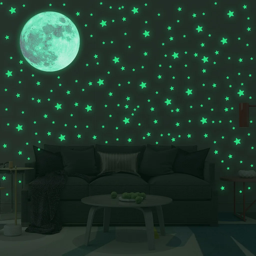 어둠 속에서 빛나는 빛나는 달 별 벽 스티커 어린이 방 - Glow In Dark Stars 리뷰 및 가격